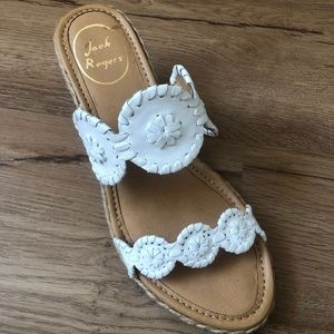 Jack Rogers White Shelby Wedge Sandals